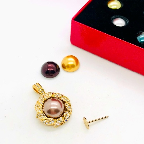 RARE Vintage KJL Kenneth Jay Lane Interchangeable Pendant Set - Picture 9 of 11